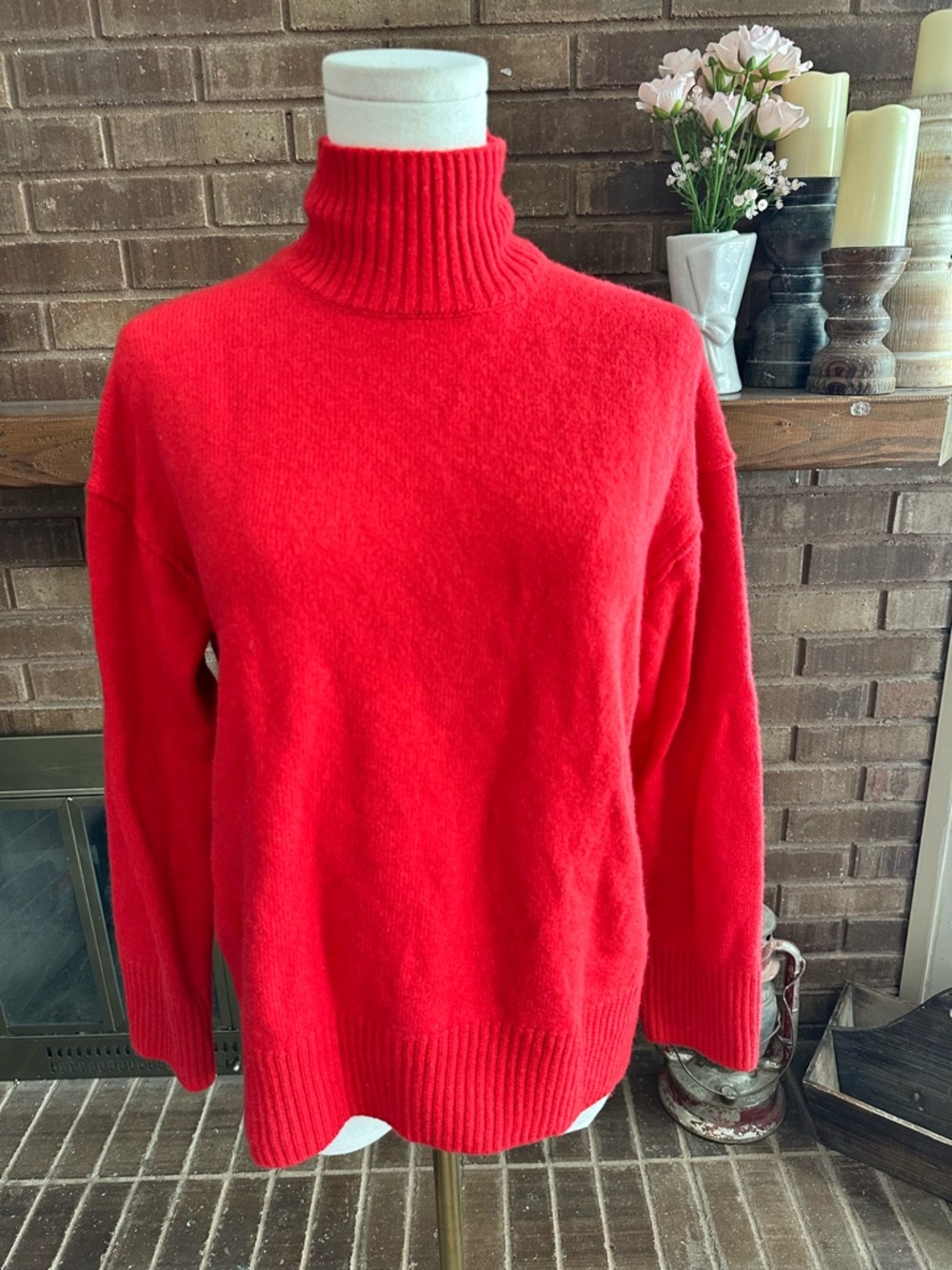 Rails Bright Red Turtleneck Sweater